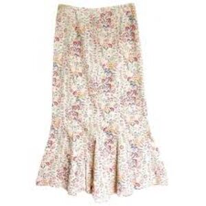 PERUVIAN CONNECTION Floral Multicolor Mid Skirt Mermaid Flowers Garden Party 8